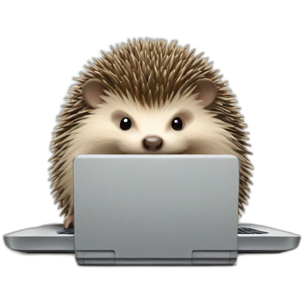 hedgehog working with laptop emoji
