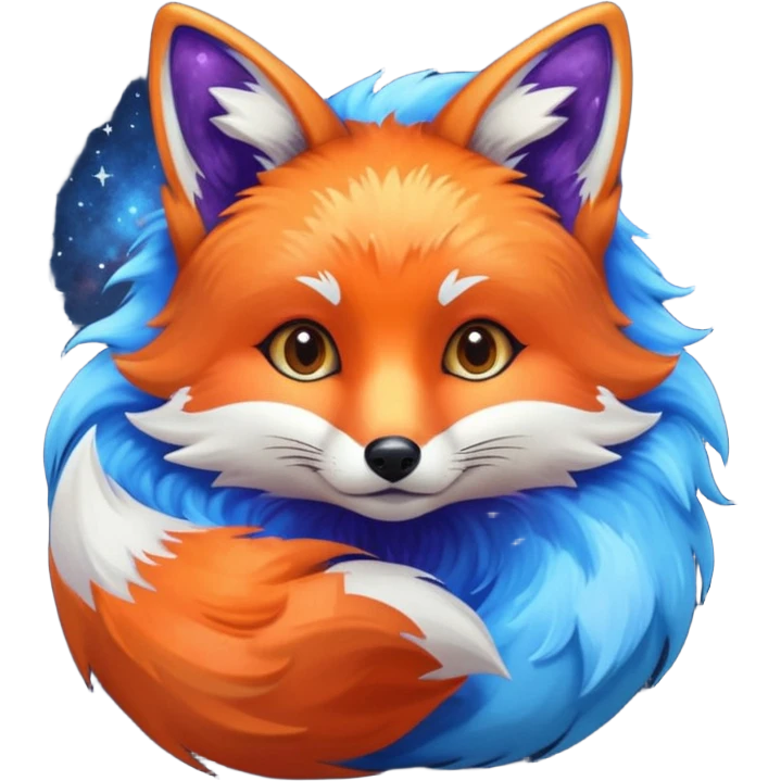 a galaxy print fox emoji