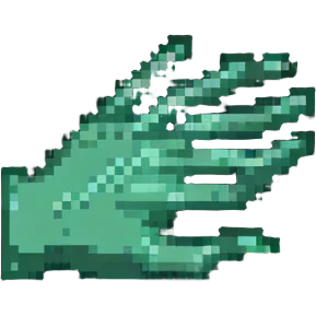 pixel art of hands showing the pasha technique, minimal and recognizable emoji