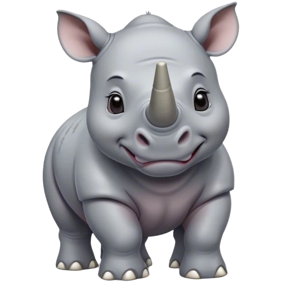 cute disney-style rhino emoji