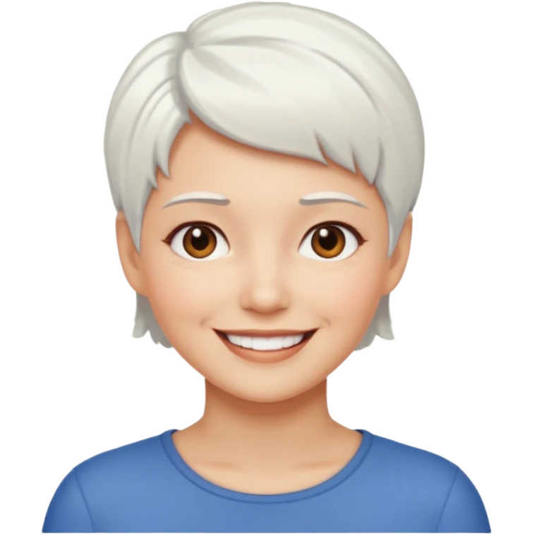 vovó cabelo branco curto emoji