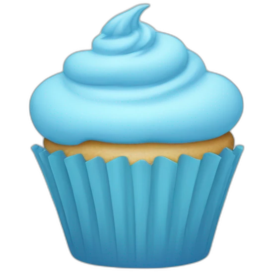 Happy light blue cupcake emoji