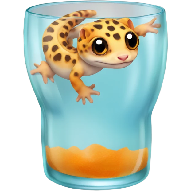 orange leopard gecko in a glass cup emoji