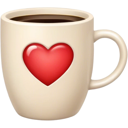 Heart shaped coffee mig emoji