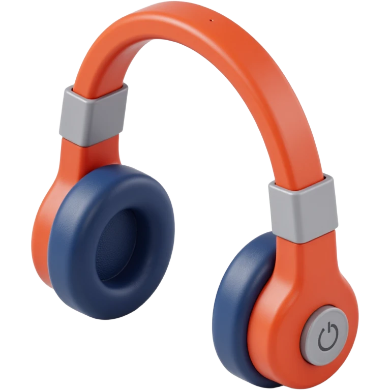 front view of over the hear headphones with a mic emoji