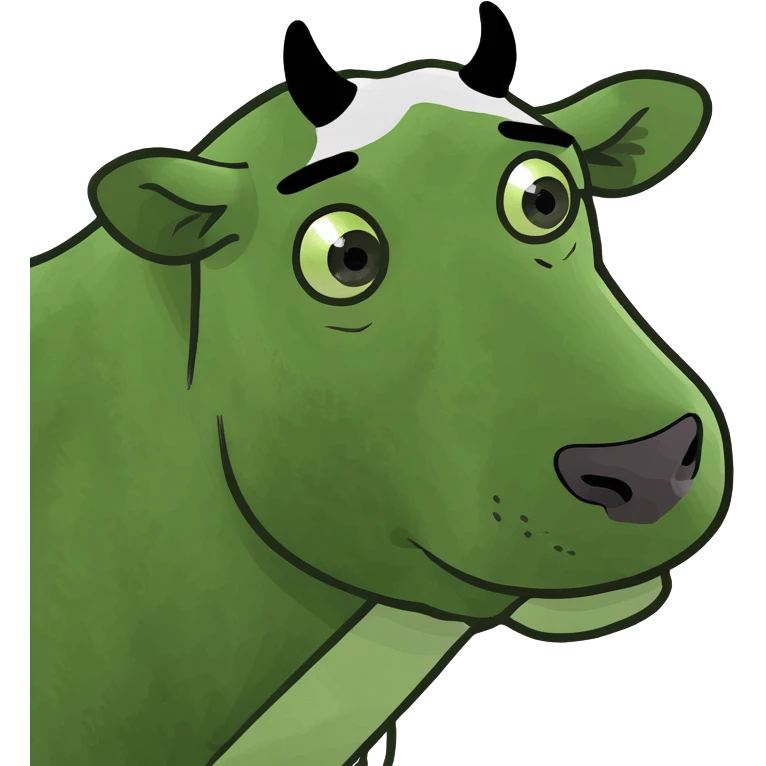 Sad looking cow with puppy eyes emoji