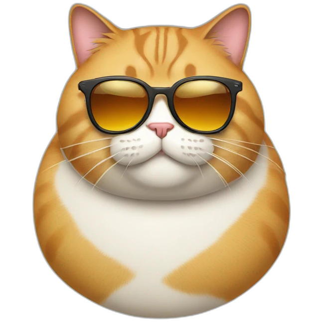 fat cat with sunglass emoji