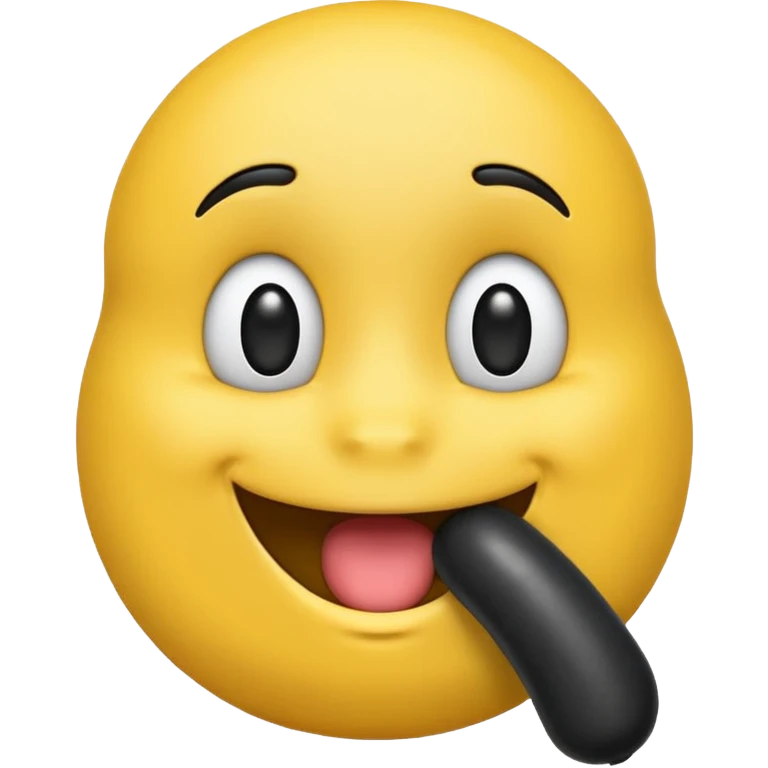 Yellow emoji face sucks on big black penis emoji