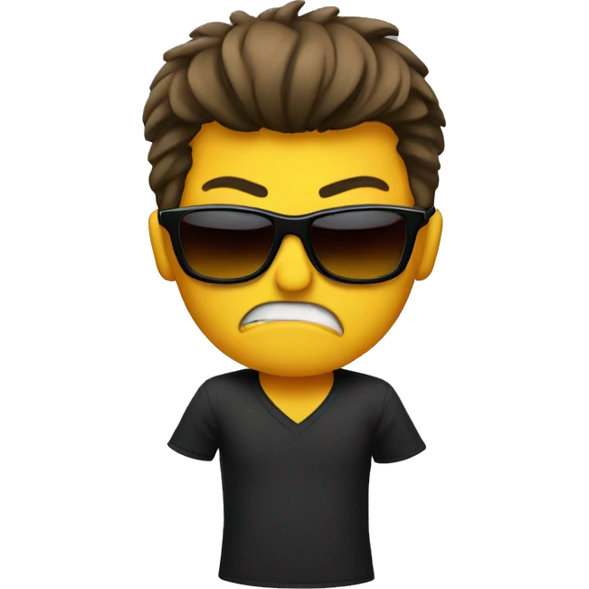 Angry emoji with sunglasses emoji