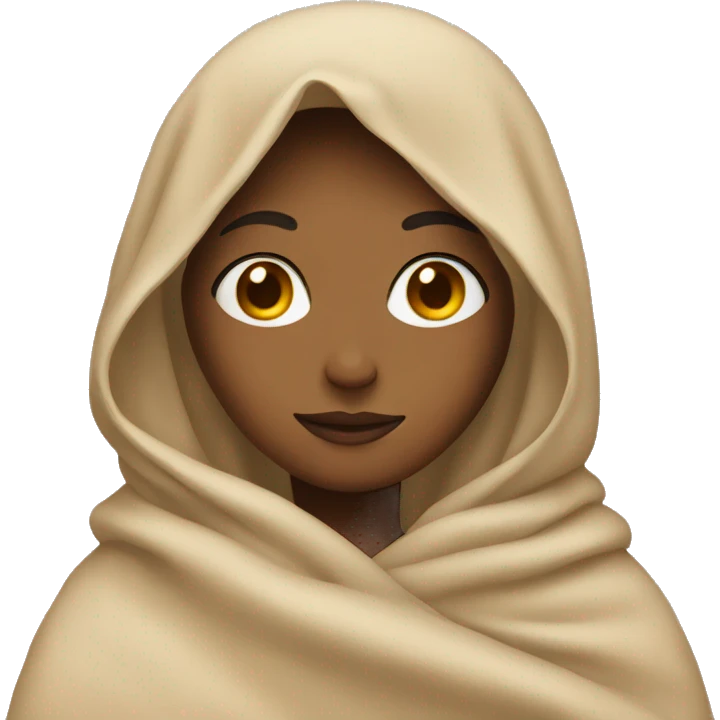 girl covered in beige blanket emoji