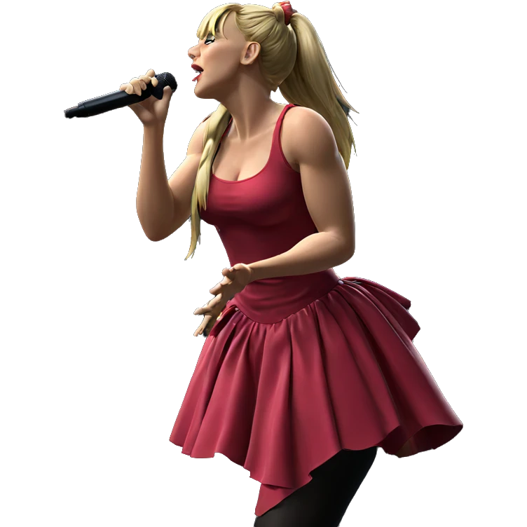 blonde girl singing solo emoji