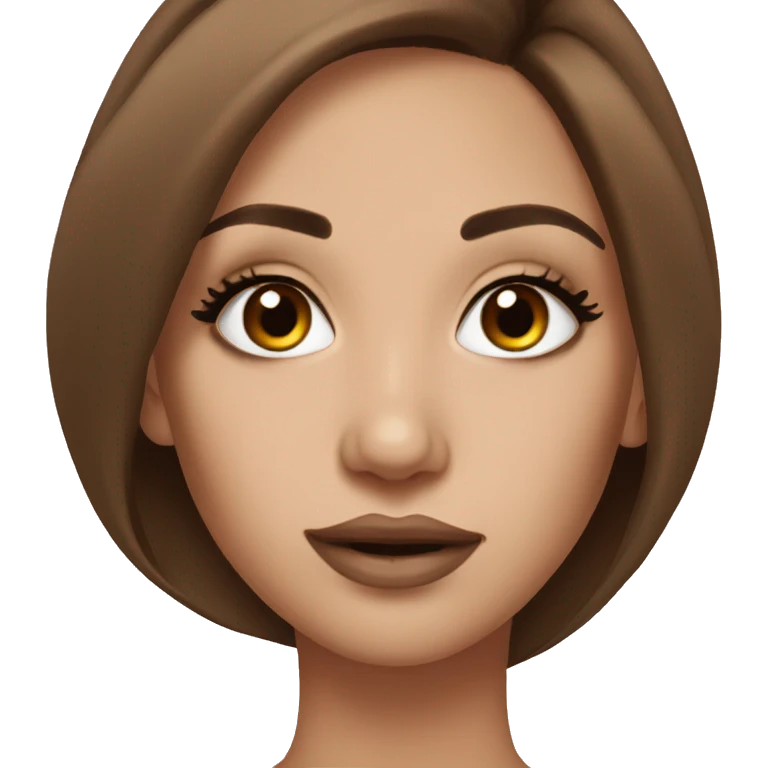 Beautiful girl makeup with long Brown hair emoji