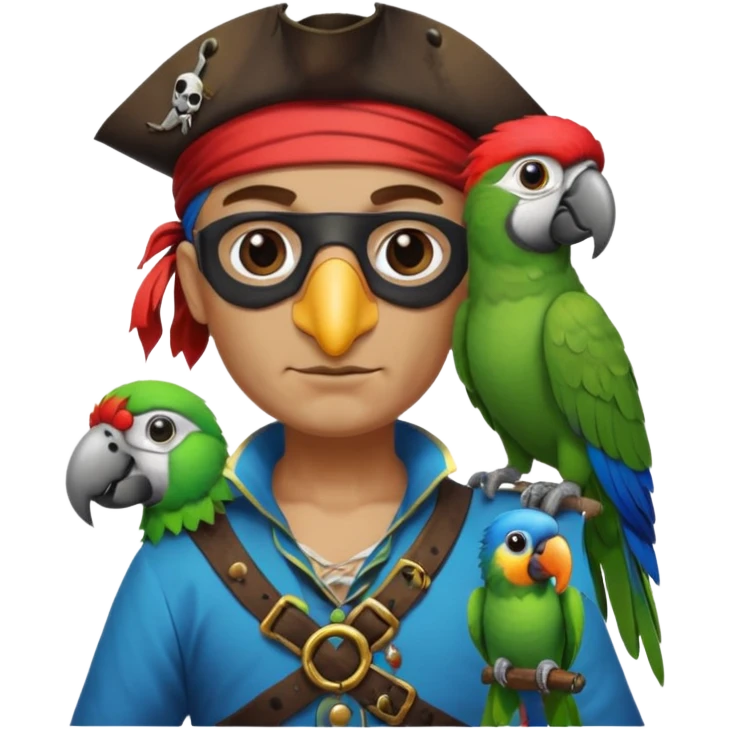 pirate and parrot emoji