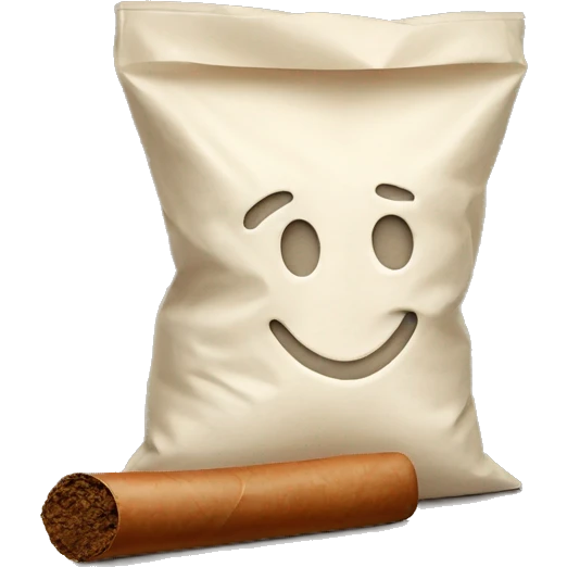 a bag of flour smokes a cigar emoji