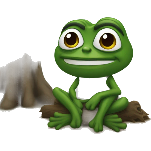 a Pepe sits under a tree  emoji