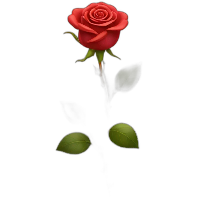 Red rose with gold stem emoji