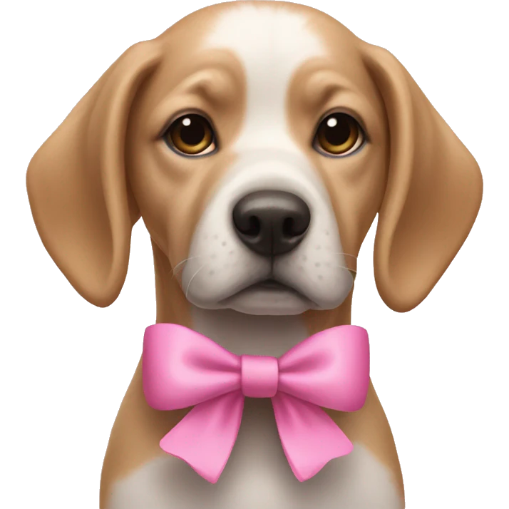 dog wearing pink bow  emoji