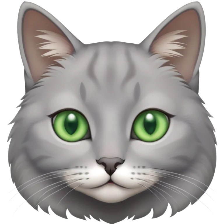 gray cat with small close-set green eyes emoji
