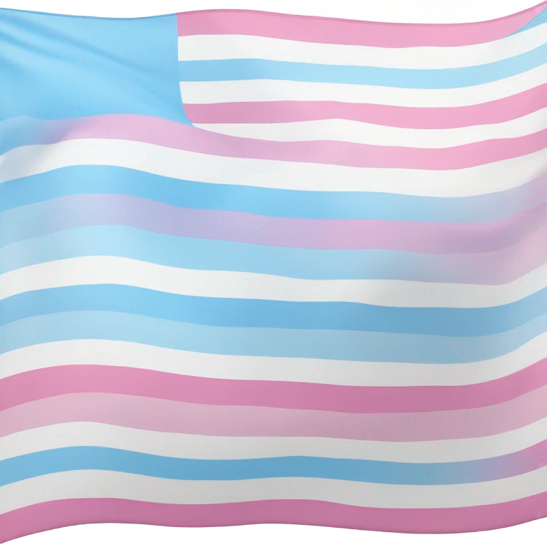 transgender pride flag with five horizontal stripes: light blue, pink, white, pink, and light blue emoji