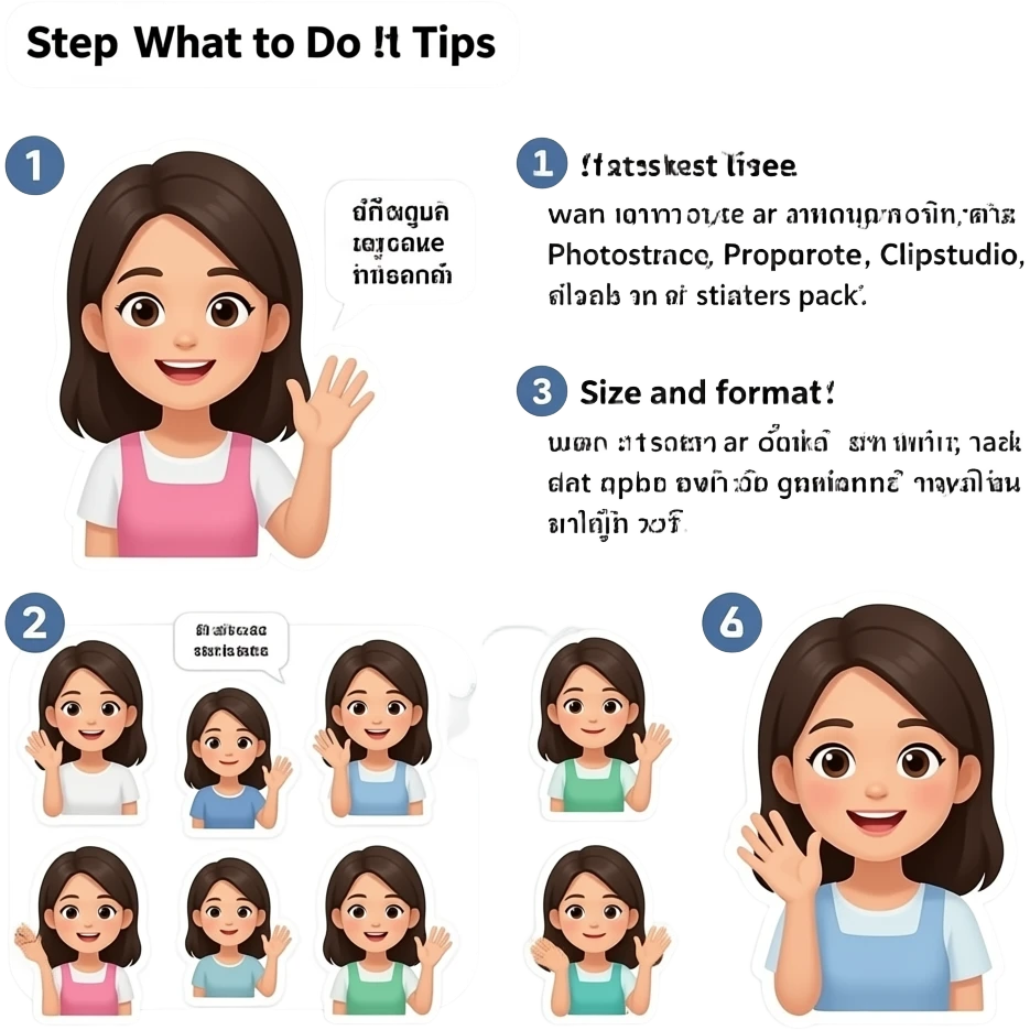 ช่วยทำช่วยทำผู้หญิงคนนี้เป็นสติ๊กเกอร์ line ด้วยคำพูดที่สุภาพเป็นภาษาไทย emoji