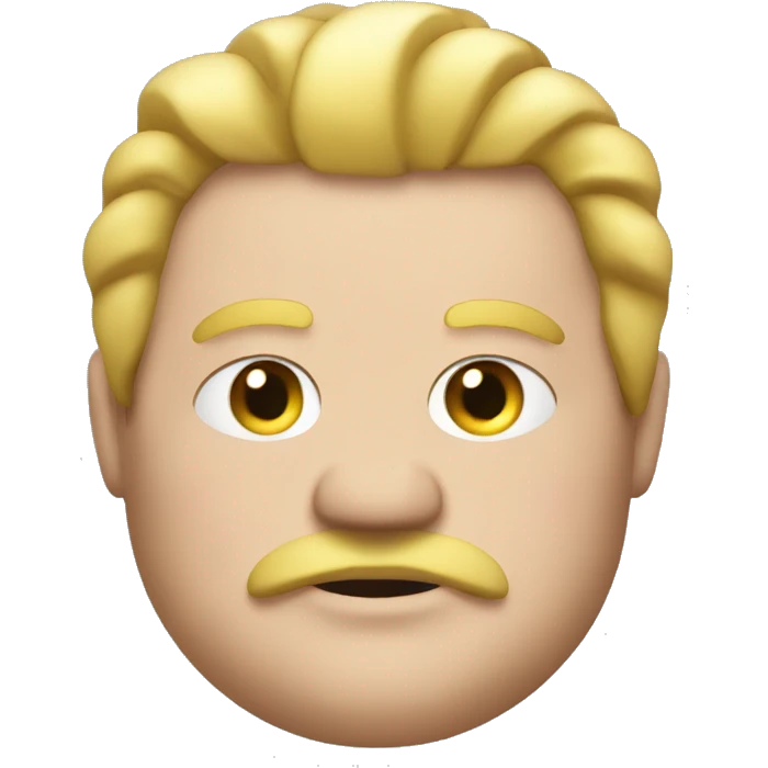  fat guy with a little bit of muscles looking chill with long blond hair emoji