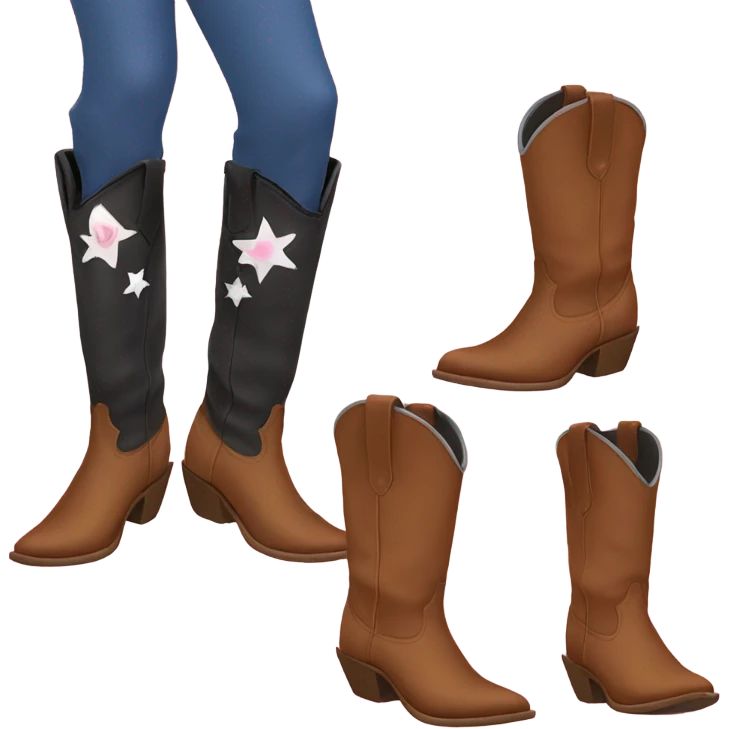 girly cowboy boots  emoji