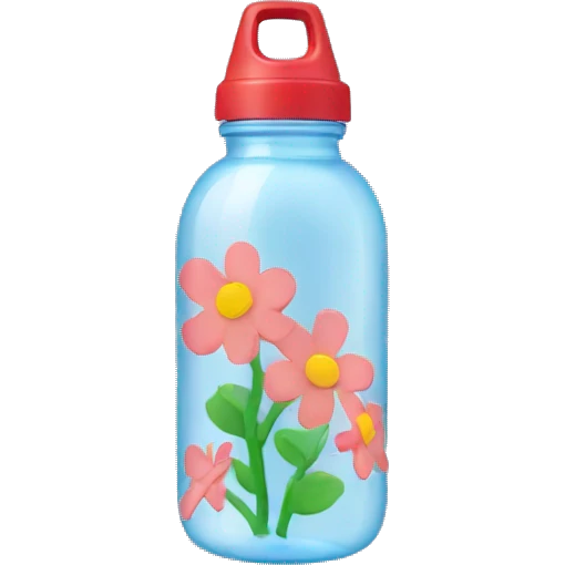Water bottle with flowers on it emoji