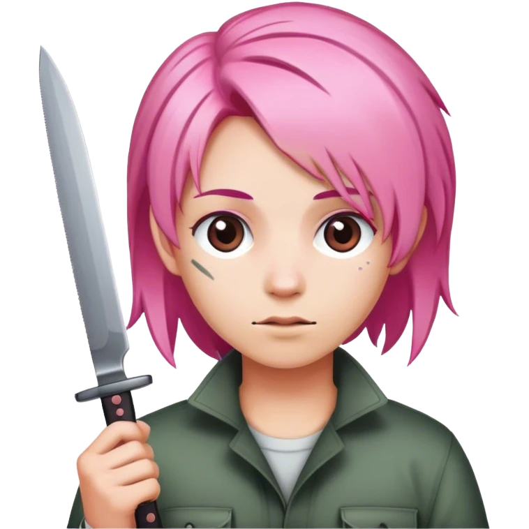 knife with pink hair  emoji