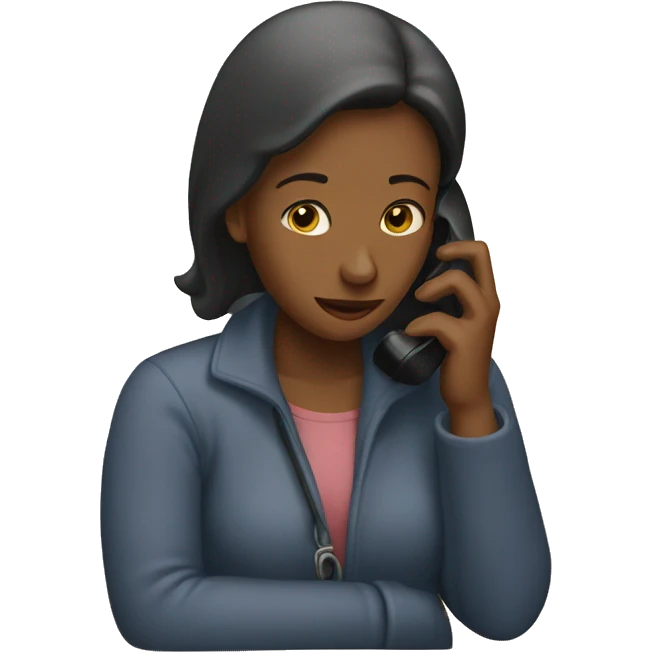 lonely woman on phone emoji