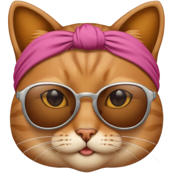 선글라스를 헤어밴드로 사용하는 고양이 emoji