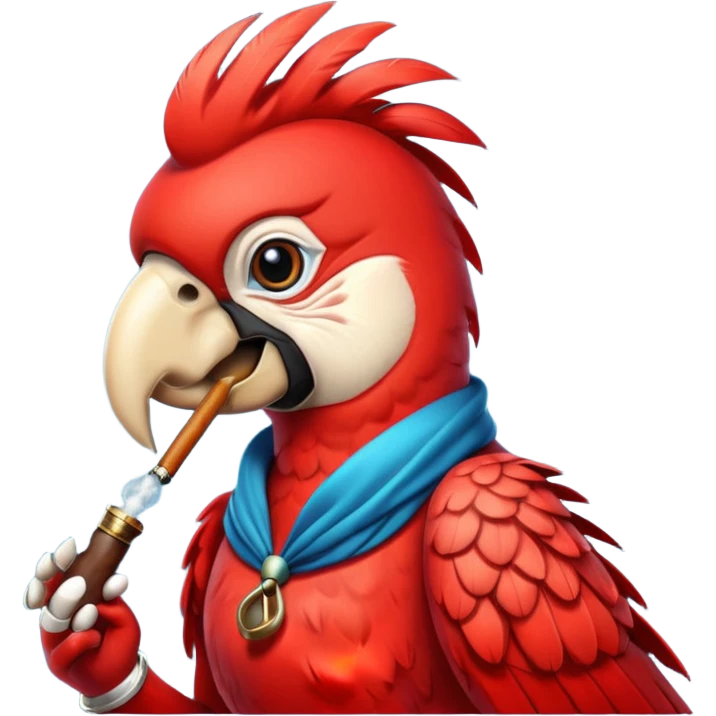 red parrot smoking pipe emoji