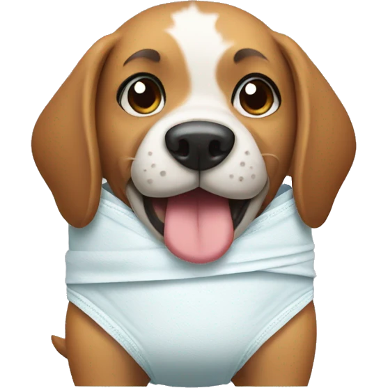 Dog with diaper on emoji