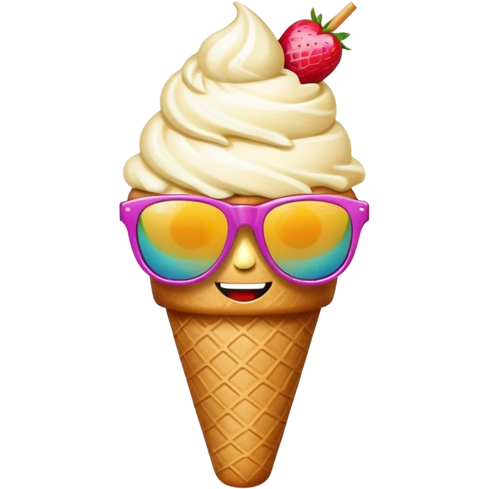 Ice cream with sunglasses  emoji
