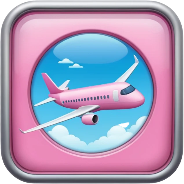 Airplane window pink emoji