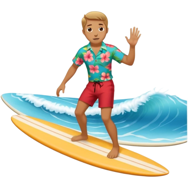 cute island surfer life emoji