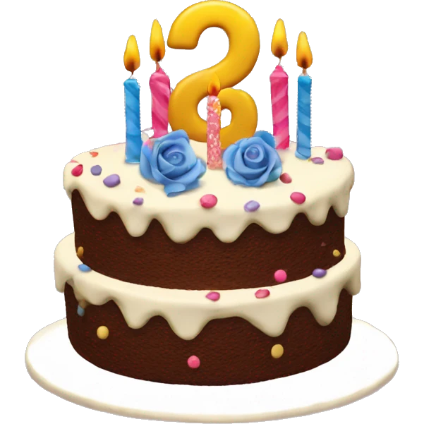 Happy birthday cake with number 29 emoji