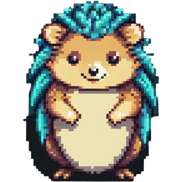 hedgehog, pixel art style emoji