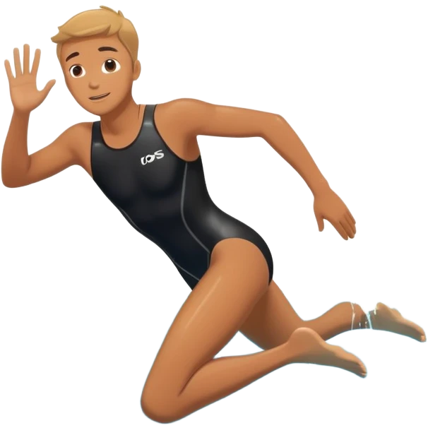 inexperienced but CONFIDENT person diving into a pool of divers, with a pool named confidence... glowing body  emoji