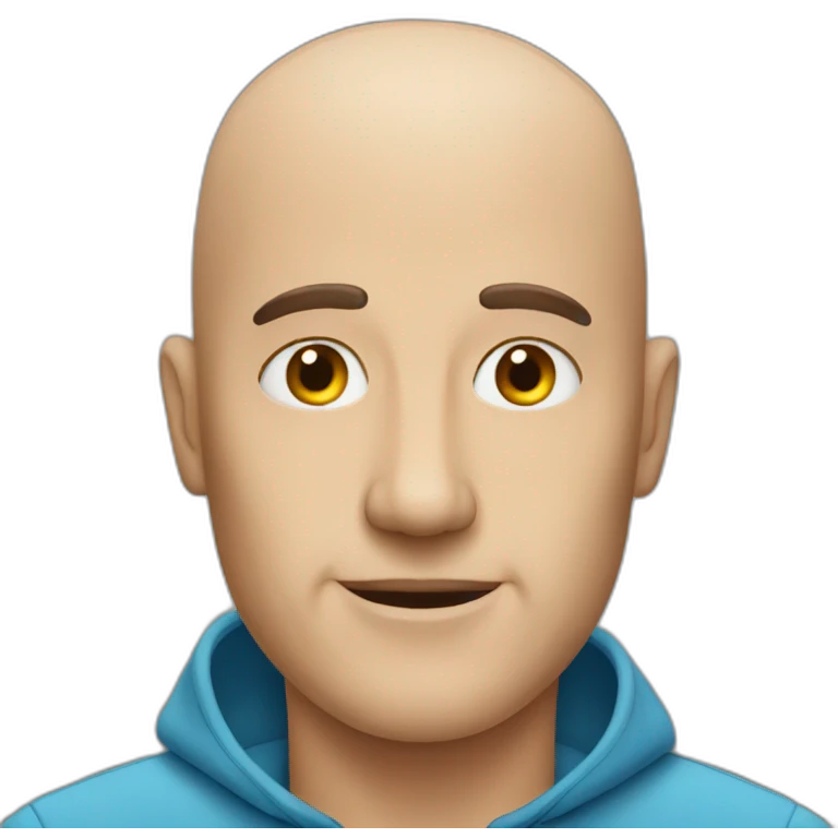 Bald man with spolie vision emoji