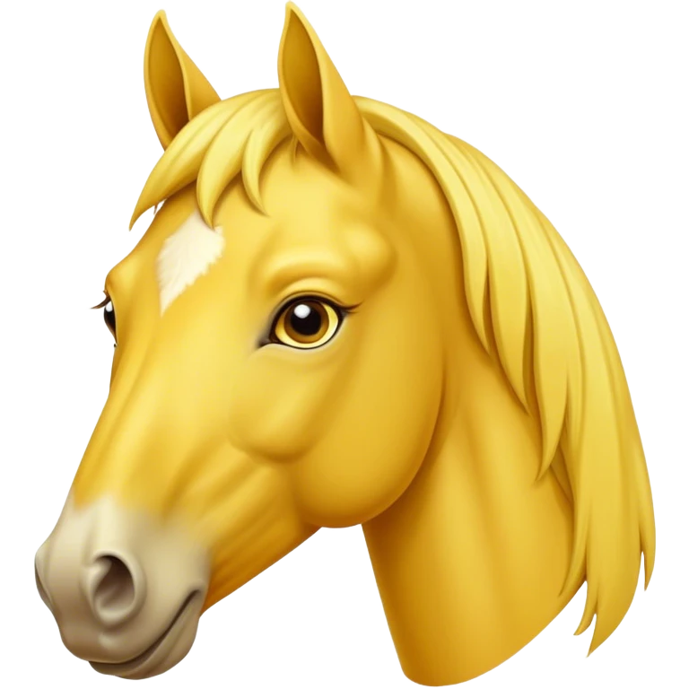 A mature yellow horse with its face facing us. emoji