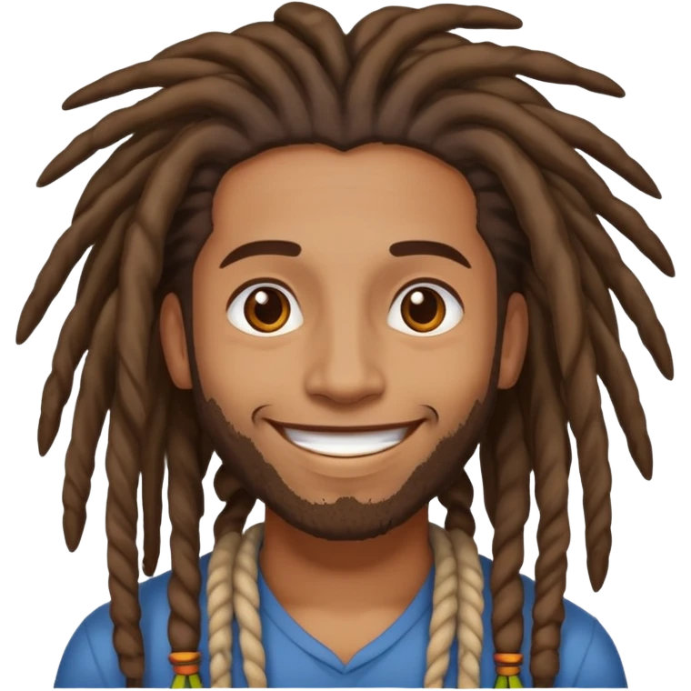 brown man with dreadlock emoji