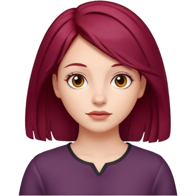girl with burgundy hair emoji