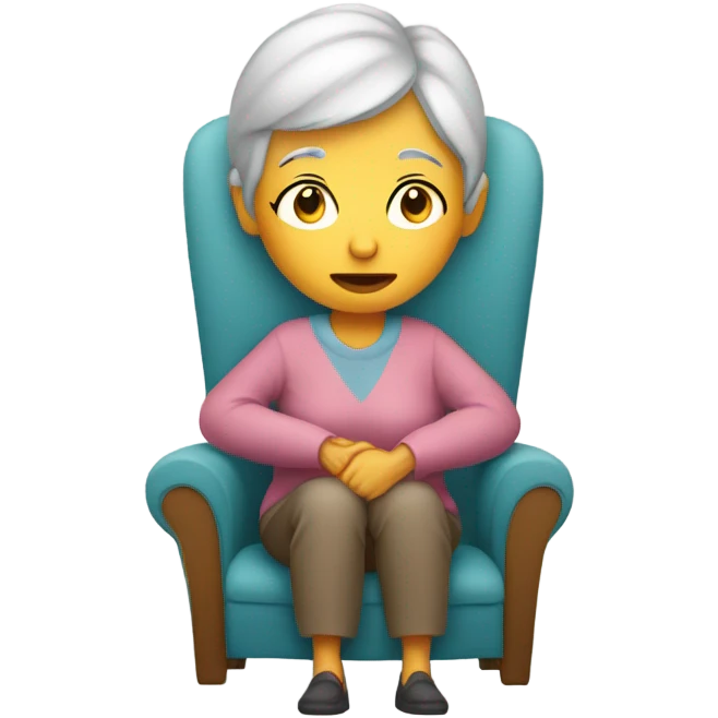 Grandma having backpain emoji