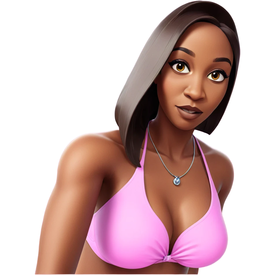 dark-skinned beauty in bikini emoji