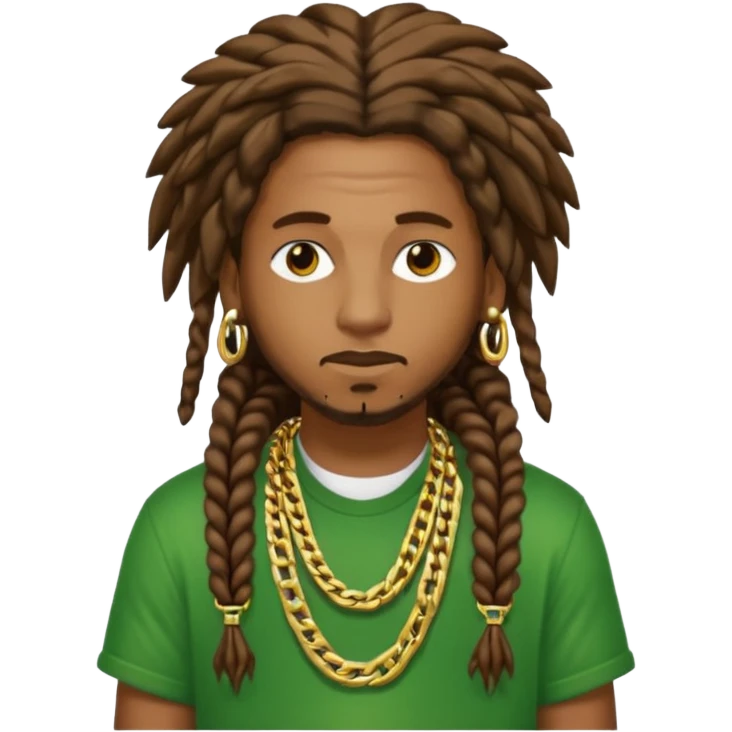 Rapper rasta hair back emoji