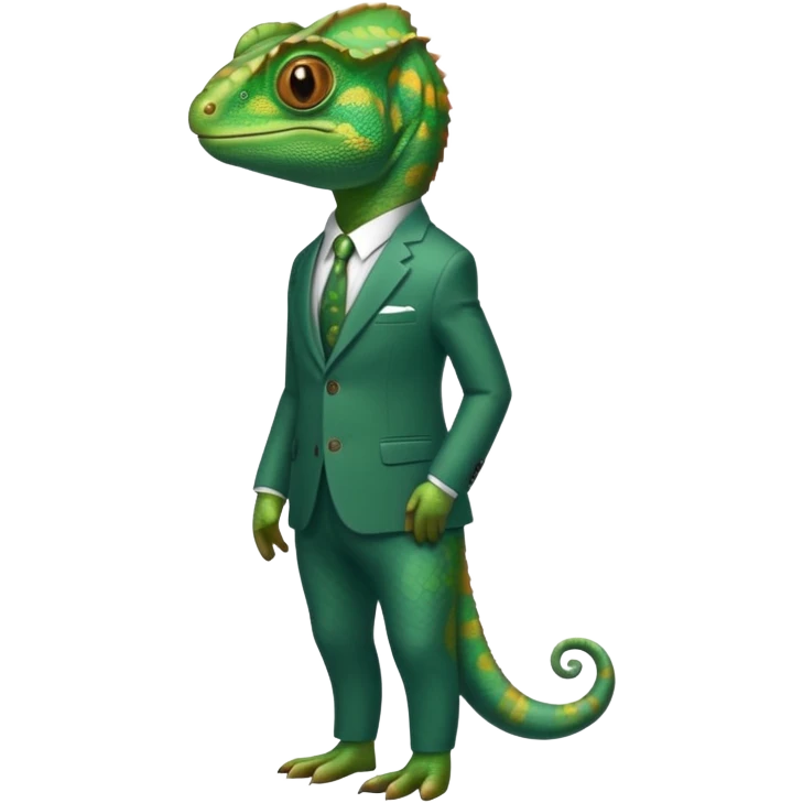 A chameleon in formal clothes emoji