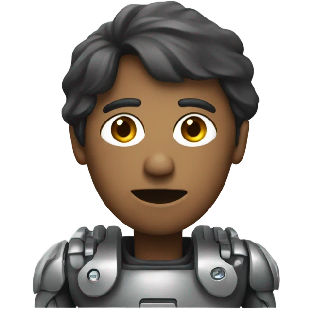 man against robot emoji