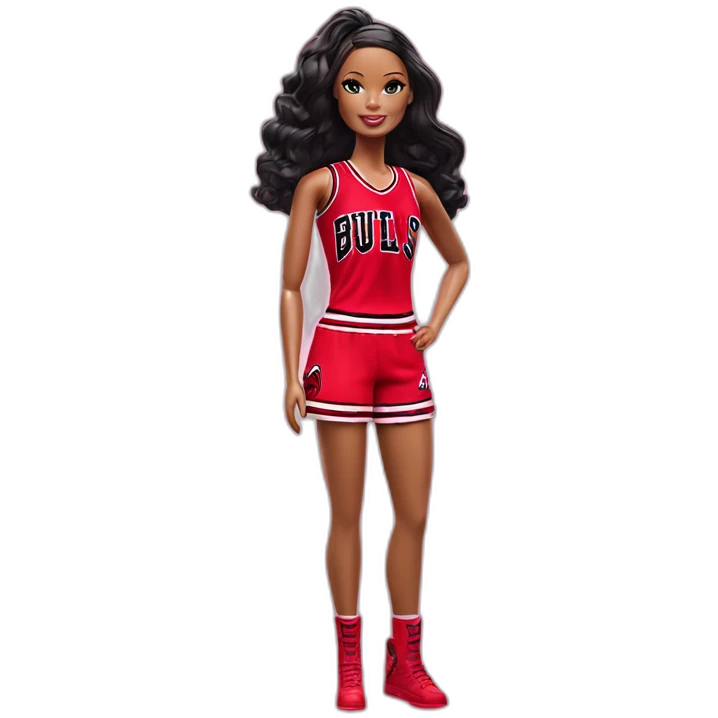 barbie in red chicago bulls outfit emoji