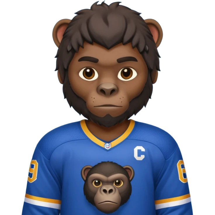 A panther with a gorilla with a hockey player emoji
