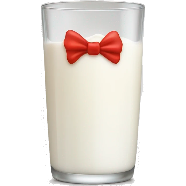 Glass of milk with a red bow wrapped the glass  emoji